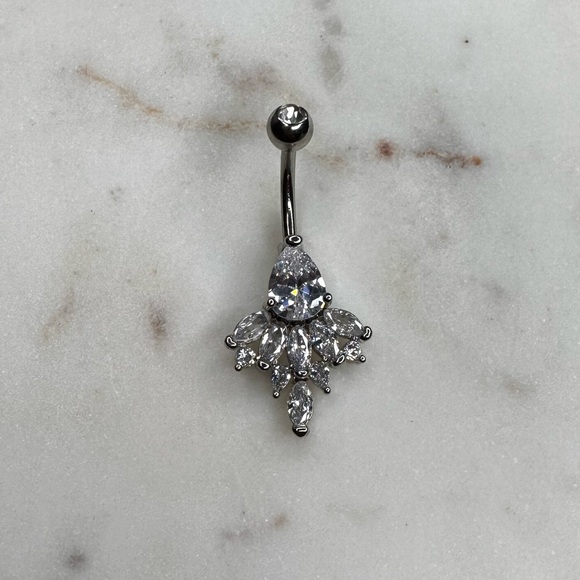 Silver Belly Button Ring - Picture 1 of 8